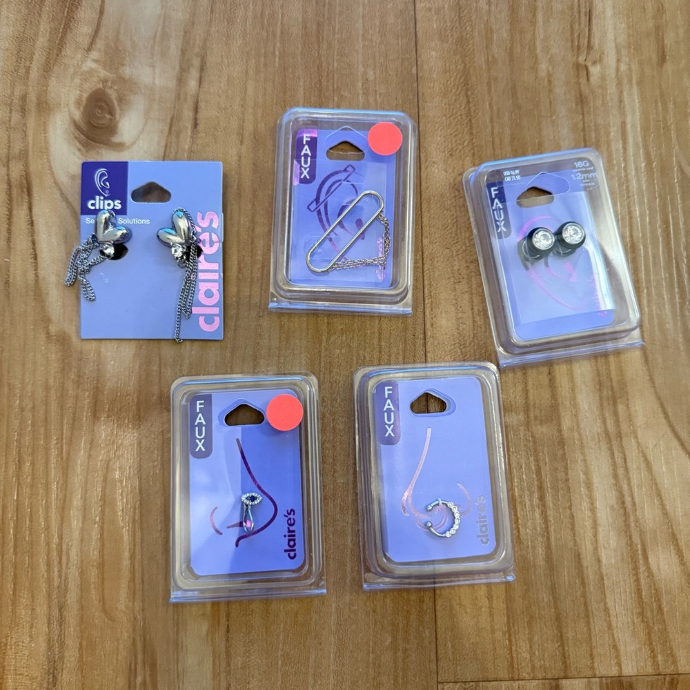 Claire's Silver and Gold Faux Earring Collection